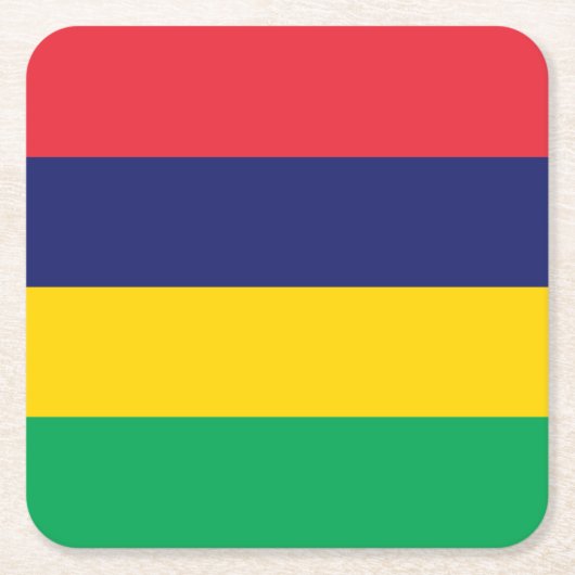 Mauritius-Flagge Rechteckiger Pappuntersetzer (Vorderseite)
