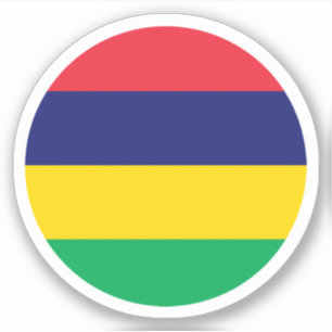 Mauritius-Flagge Rund Aufkleber