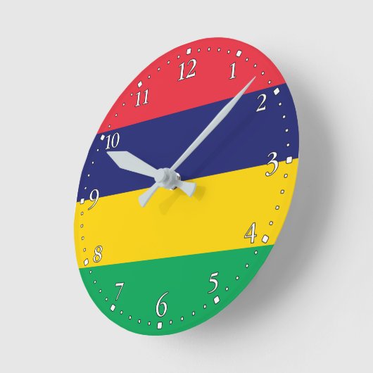 Mauritius-Flagge Runde Wanduhr (Winkel)