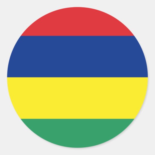 Mauritius-Flagge Runder Aufkleber (Vorderseite)