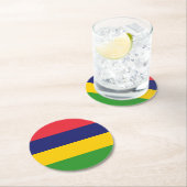 Mauritius-Flagge Runder Pappuntersetzer (Vor Ort)