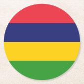 Mauritius-Flagge Runder Pappuntersetzer (Vorderseite)