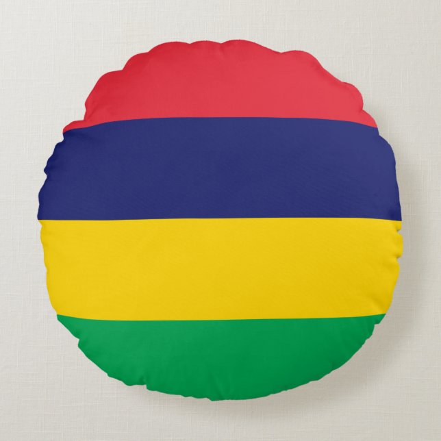 Mauritius-Flagge Rundes Kissen (Vorderseite)
