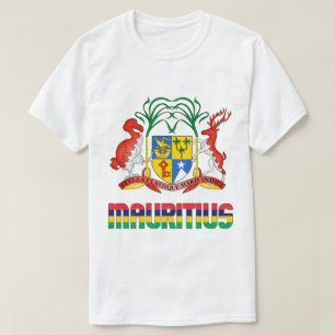 Mauritius Flagge und Wappen Patriotisch T-Shirt