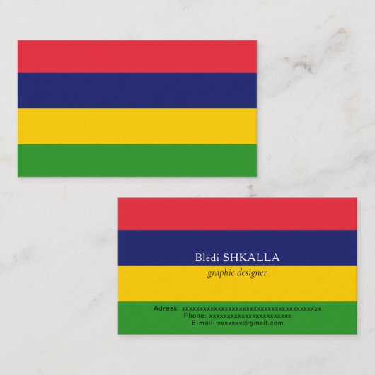 Mauritius-Flagge Visitenkarte (Vorne/Hinten)