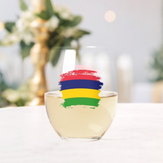 Mauritius-Flagge Weinglas Ohne Stiel (Insitu (Hochzeit))