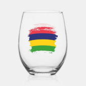 Mauritius-Flagge Weinglas Ohne Stiel (Vorderseite)