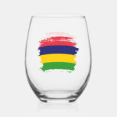 Mauritius-Flagge Weinglas Ohne Stiel (Rückseite)