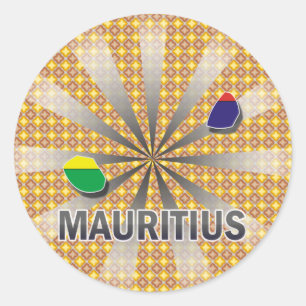 Mauritius-Flaggen-Karte 2,0 Runder Aufkleber