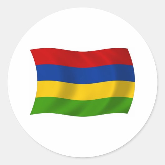 Mauritius-Flaggenaufkleber Runder Aufkleber (Vorderseite)