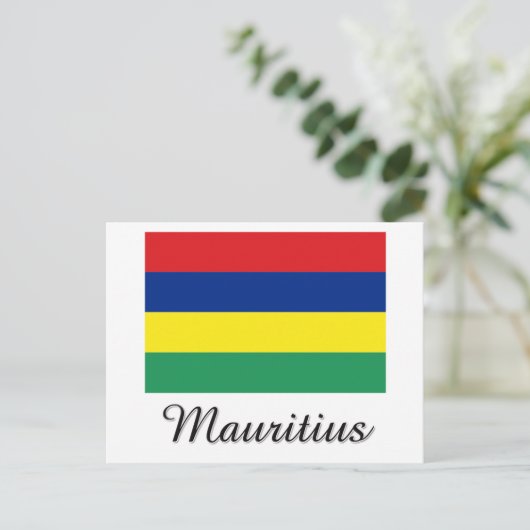 Mauritius Flaggendesign Postkarte (Stehend Vorderseite)