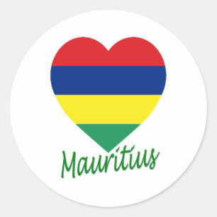 Mauritius Flaggenherz Runder Aufkleber