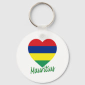 Mauritius Flaggenherz Schlüsselanhänger (Vorderseite)