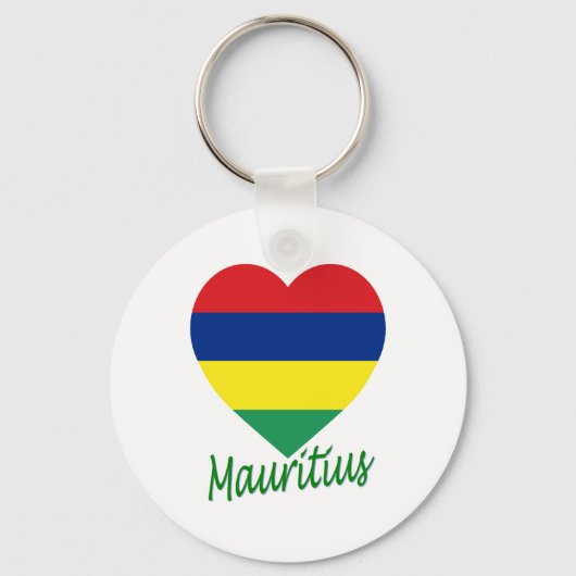 Mauritius Flaggenherz Schlüsselanhänger (Vorderseite)