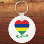 Mauritius Flaggenherz Schlüsselanhänger (Vorderseite)