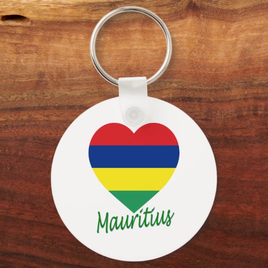 Mauritius Flaggenherz Schlüsselanhänger (Vorderseite)