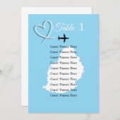 Mauritius Hochzeit in Urlaubsort Table Card Einladung (Vorne/Hinten)