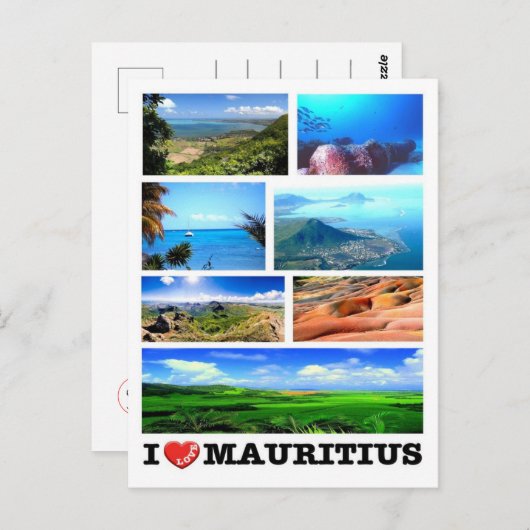 Mauritius - I Liebe - Postkarte (Vorne/Hinten)