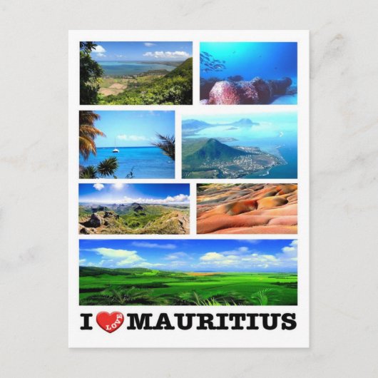 Mauritius - I Liebe - Postkarte (Vorderseite)