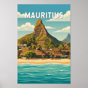 Mauritius Illustration Reise Kunst Vintage Poster