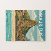 Mauritius Illustration Reise Kunst Vintage Puzzle (Horizontal)