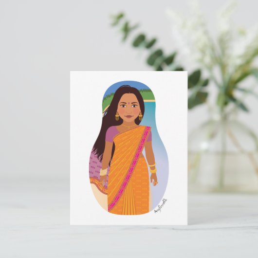 Mauritius, Indian Matryoshka Postcard Postkarte (Stehend Vorderseite)