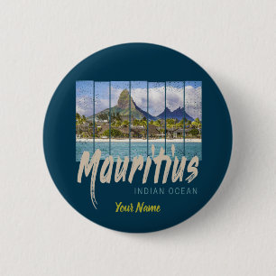 Mauritius Indischer Ozean Vintag Beach Souvenir Button