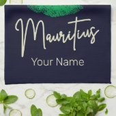 Mauritius Insel Karte Vintage Flagge Indischer Oze Geschirrtuch (Gefaltet)