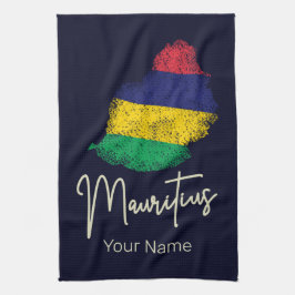 Mauritius Insel Karte Vintage Flagge Indischer Oze Geschirrtuch