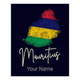 Mauritius Insel Karte Vintage Flagge Indischer Oze Poster