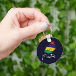 Mauritius Insel Karte Vintage Flagge Indischer Oze Schlüsselanhänger