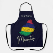 Mauritius Insel Karte Vintage Flagge Indischer Oze Schürze (Vorderseite)