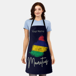 Mauritius Insel Karte Vintage Flagge Indischer Oze Schürze