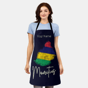 Mauritius Insel Karte Vintage Flagge Indischer Oze Schürze