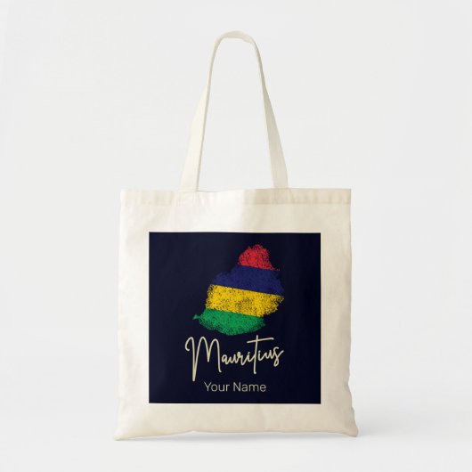 Mauritius Insel Karte Vintage Flagge Indischer Oze Tragetasche (Vorne)