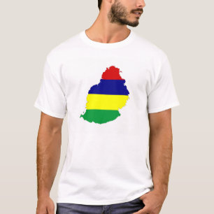 Mauritius-Landesflaggekarten-Formsymbol T-Shirt