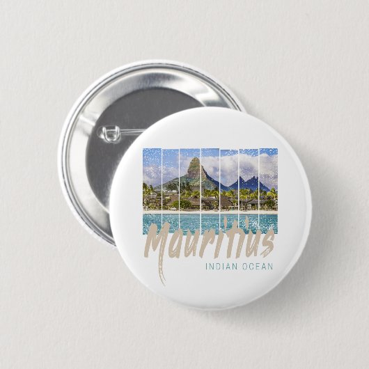 Mauritius Le Morne Brabant Mountain Souvenir Button (Vorne & Hinten)