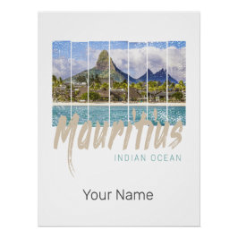 Mauritius Le Morne Brabant Mountain Souvenir Poster
