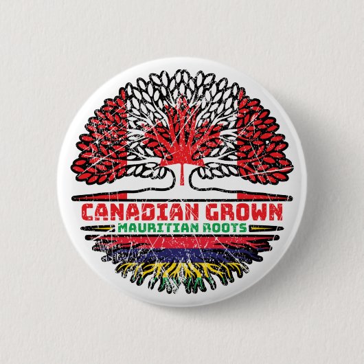 Mauritius Mauritian Canadian Canada Tree Roots Button (Vorderseite)