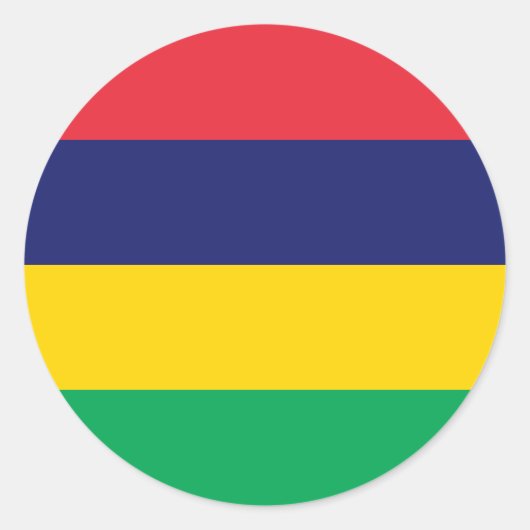 Mauritius/Mauritius-Flagge Runder Aufkleber (Vorderseite)