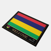 Mauritius & Mauritius Flaggengebäude / Sport Willk Fußmatte (Schrägansicht)
