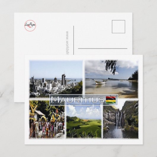 Mauritius - Mosaik - Postkarte (Vorne/Hinten)