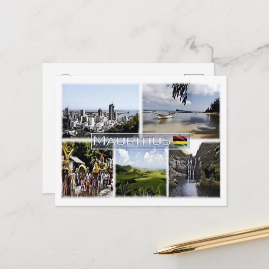 Mauritius - Mosaik - Postkarte (Vorderseite/Rückseite Beispiel)