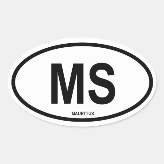 Mauritius ‚MS‘ Ovaler Aufkleber (Vorderseite)