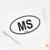 Mauritius ‚MS‘ Ovaler Aufkleber (Umschlag)