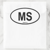 Mauritius ‚MS‘ Ovaler Aufkleber (Tasche)