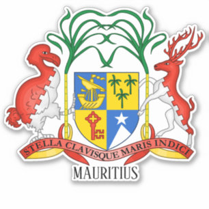 Mauritius National Coat of Arms Patriotic Aufkleber