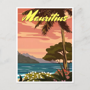 Mauritius Ostafrika Vintage-Reise Palme Postkarte