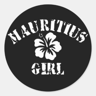 Mauritius Pink Girl Runder Aufkleber