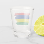 Mauritius-Pinselstrich, nationale Flagge Schnapsglas (Rückseite)